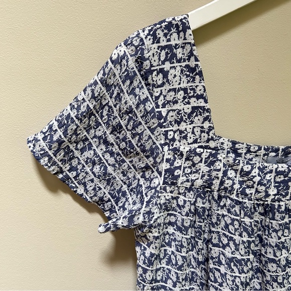 Rails ~ new ~ Valentina Ruffle Hem Crinkle Dress in Navy Camellia size Small - Picture 5 of 16